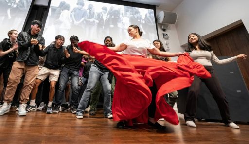 As part of their cultural study, Princeton University Preparatory Program scholars learn about traditional Puerto Rican plena and bomba with dance and musical artists from Philadelphia’s Puerto Rican Institute of Music.  Tori Repp/Fotobuddy