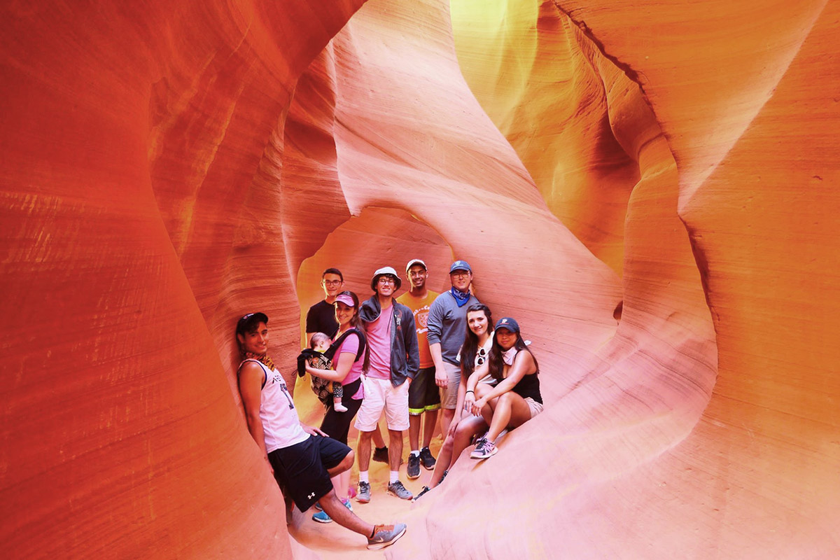 Students in a canyon in Arizona, 2016